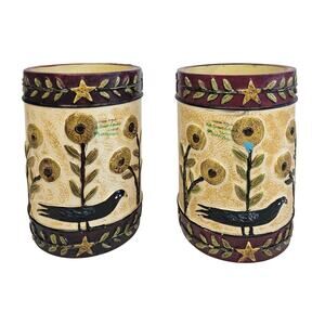 TERESA KOGUT Crows Sunflowers Cups Mugs ART Collectable